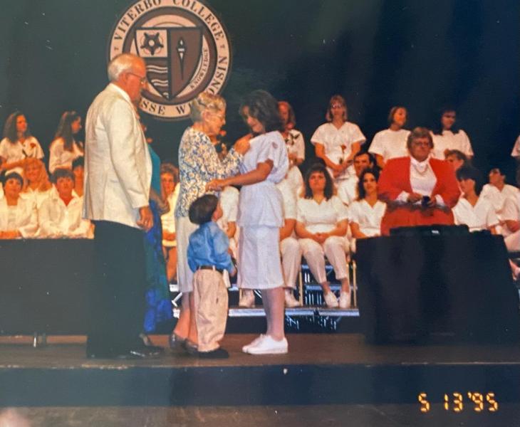 Jenny Hedrick's 1995 nursing pinning ceremony