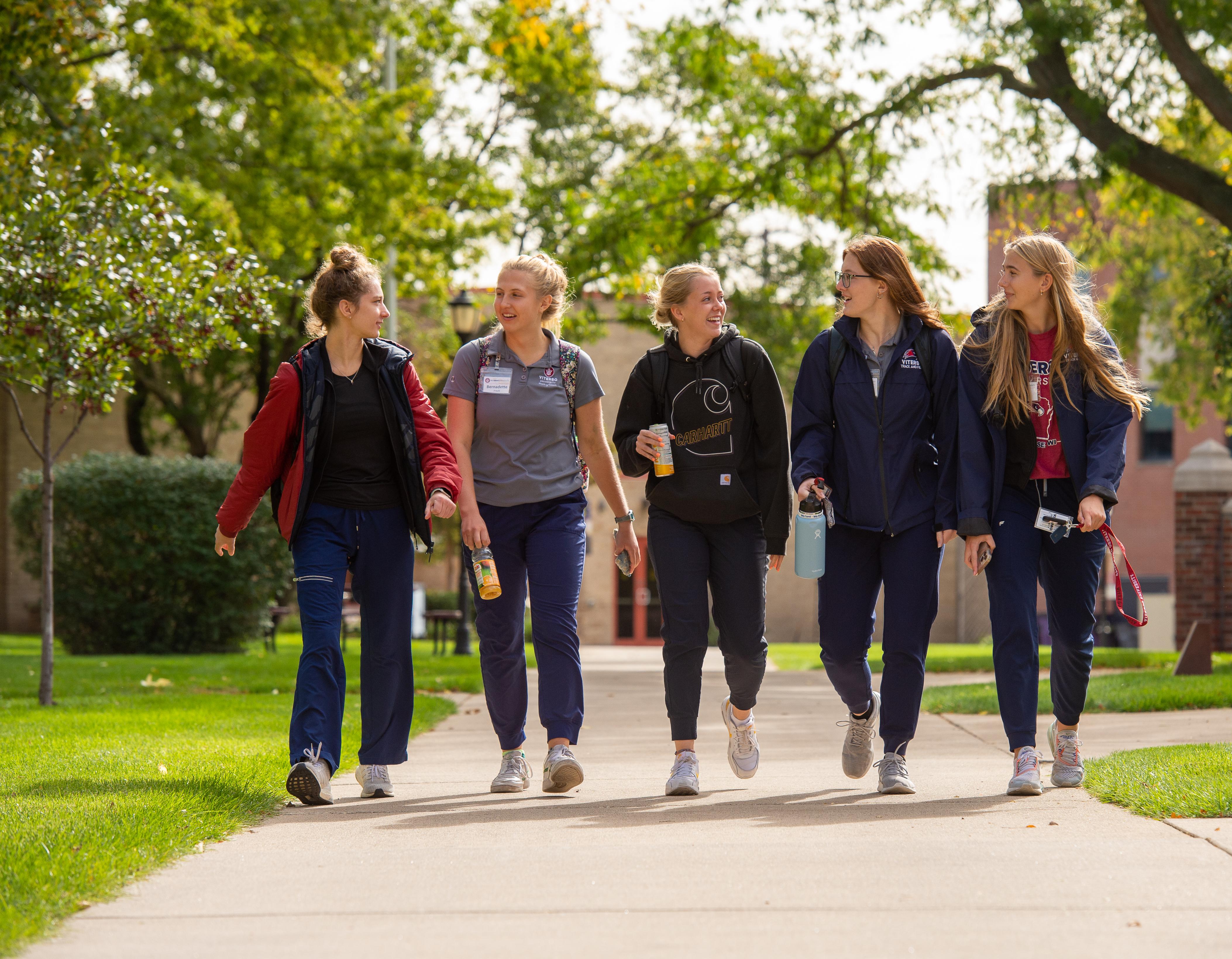 students walking