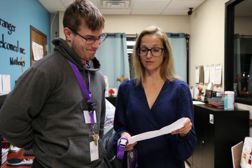 Karla Hein at the warming center