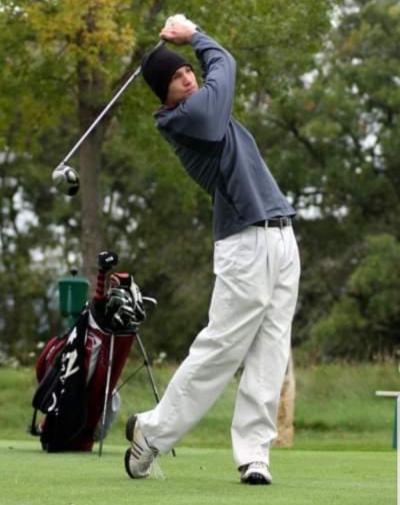Adam Dickinson golfing As a student-athlete at Viterbo, Adam Dickinson accomplished a feat that will likely never be surpassed. He notched three holes in one as a V-Hawk.