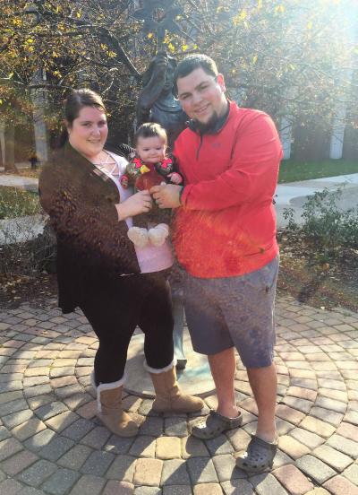 Adams family Megan and JayVon Adams brought their daughter, Gabriella, to the Viterbo campus for a visit when she was still just an infant.