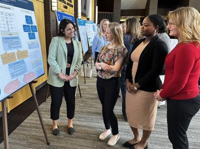 Zuri Cevallos, a student in Viterbo University’s Doctor of Nursing Practice degree program, presents the results of her capstone research project at the spring Scholars Days event.
